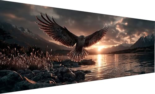 Diamond Painting Erwachsene Groß XXL 100X200 cm Adler Diamant Painting Tier DIY 5D Quadrat Vollbohrer Kristall kunst Malerei Mosaik Bastelset Kinder für Zimmer Deko Wohnzimmer, Geschenk Model-153 von Generic