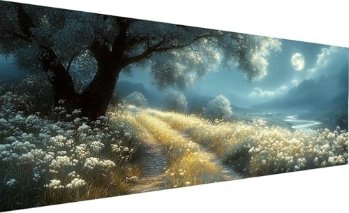 Diamond Painting Erwachsene Groß XXL 100X200 cm Baum Diamant Painting Mond DIY 5D Quadrat Vollbohrer Kristall kunst Malerei Mosaik Bastelset Kinder für Zimmer Deko Wohnzimmer, Geschenk Model-143 von Generic