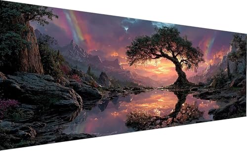 Diamond Painting Erwachsene Groß XXL 30X60cm Baum Diamant Painting Berg DIY 5D Quadrat Vollbohrer Kristall kunst Malerei Mosaik Bastelset Kinder für Zimmer Deko Wohnzimmer, Mädchen Geschenk Model-169 von Generic
