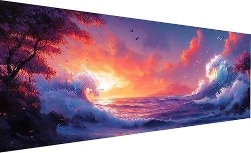 Diamond Painting Erwachsene Groß XXL 30X60cm Meereswellen Diamant Painting Wolke DIY 5D Quadrat Vollbohrer Kristall kunst Malerei Mosaik Bastelset Kinder für Zimmer Deko Wohnzimmer, Geschenk Model-119 von Generic