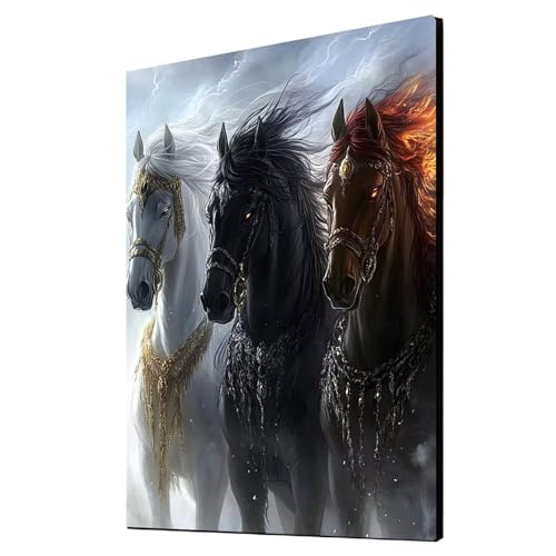 Diamond Painting Erwachsene Horse Diamond Painting Tier, Diamant Malen Nach Zahlen, 5D DIY Crystal art Cross Stickerei Basteln Erwachsene, Home Ästhetik Wand Dekor, Geschenke 80x110cm 1ZSH-19908 von Generic