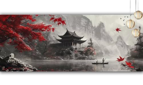 Diamond Painting Erwachsene Japan Diamond Painting xxl 90x180cm Diamant Malerei Landschaft,DIY Malen Nach Zahlen Erwachsene Diamant Stickerei,5D Diamanten Crystal Leinwand Art Mosaik Bastelset F665 von Generic