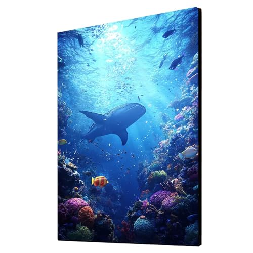 Diamond Painting Erwachsene Killerwal Diamond Painting Fisch, Diamant Malen Nach Zahlen, 5D DIY Crystal art Cross Stickerei Basteln Erwachsene, Home Ästhetik Wand Dekor, Geschenke 80 x 110cm 1ZSH-5658 von Generic