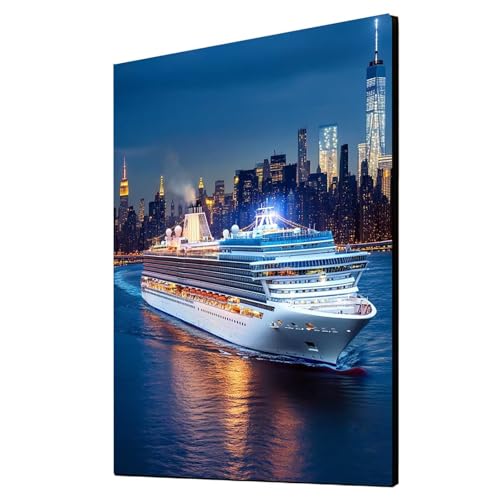 Diamond Painting Erwachsene Kreuzfahrtschiff Diamond Painting Stadt, Diamant Malen Nach Zahlen, 5D DIY Crystal art Cross Stickerei Basteln Erwachsene, Home Ästhetik Wand Dekor 90x120cm 1ZSH-14319 von Generic