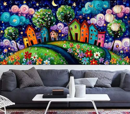Diamond Painting Erwachsene Landschaft Diamond Painting xxl 100x300cm Diamant Malerei Baum,Malen Nach Zahlen Erwachsene Diamant Stickerei,Diamanten Crystal Leinwand Art Mosaik Bastelset,Gift VQ-614 von Generic