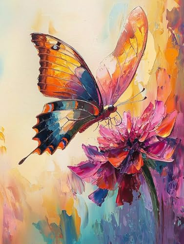 Diamond Painting Erwachsene Mädchen Kinder Anfänger, 5D DIY Blumen Schmetterlinge Diamant Painting Bilder, Diamanten Malerei Stickerei Kreuzstich Mosaik Geschenke Home Wand Dekorationen 20x30cm A-185 von Generic