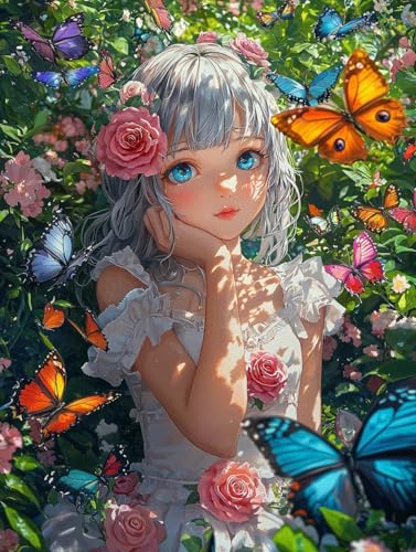 Diamond Painting Erwachsene Mädchen Kinder Anfänger, 5D DIY Schmetterlinge Mädchen Diamant Painting Bilder, Diamanten Malerei Stickerei Kreuzstich Mosaik Geschenke Home Wand Dekorationen 90x120cm A147 Diamond Painting Erwachsene Mädchen Kinder Anfänger, 5D DIY Schmetterlinge Mädchen Diamant Painting Bilder, Diamanten Malerei Stickerei Kreuzstich Mosaik Geschenke Home Wand Dekorationen 90x120cm A147 von Generic
