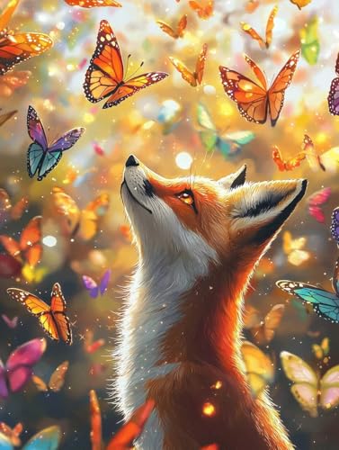 Diamond Painting Erwachsene Mädchen Kinder Anfänger, 5D DIY Schmetterlinge Tiere Diamant Painting Bilder, Diamanten Malerei Stickerei Kreuzstich Mosaik Geschenke Home Wand Dekorationen 90x120cm A-127 von Generic