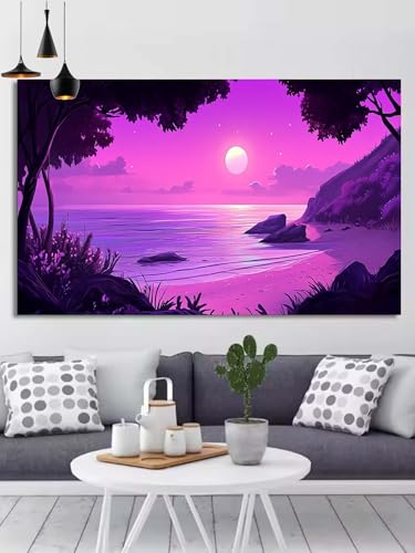 Diamond Painting Erwachsene Mond Diamant Painting Bilder Baum,5D Vierkantbohrer Diamant Malerei Leinwand Stickerei Bastelset Erwchsene Puzzle Kreuzstich,Deko Wohnzimmer Mann Geschenk 55x120cm X1109 von Generic