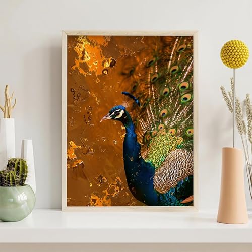 Diamond Painting Erwachsene Pfau 5D Tier Diamant Painting Bilder Diamond Art Set für Erwachsene Kinder, Komplettes DIY Diamant Malerei Malen Stickset, Kreuzstichbilder 30x40 cm PjY1941 2-S von Generic