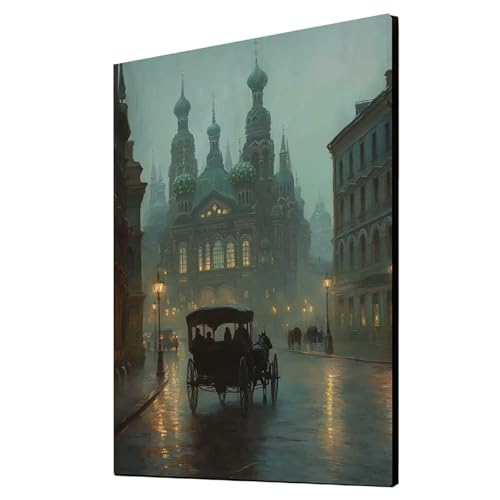 Diamond Painting Erwachsene Pferdekutsche Diamond Painting Stadt, Diamant Malen Nach Zahlen, 5D DIY Crystal art Cross Stickerei Basteln Erwachsene, Home Ästhetik Wand Dekor 100x135 cm 1ZSH-23310 von Generic