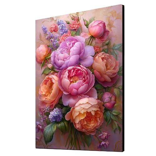Diamond Painting Erwachsene Pfingstrose Diamond Painting Blume, Diamant Malen Nach Zahlen, 5D DIY Crystal art Cross Stickerei Basteln Erwachsene, Home Ästhetik Wand Dekor, Geschenke 30x40cm 1ZSH-11342 von Generic