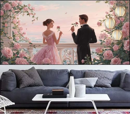 Diamond Painting Erwachsene Rose Diamond Painting 30x60cm Diamant Malerei Paar,DIY Malen Nach Zahlen Erwachsene Diamant Stickerei,5D Diamanten Crystal Leinwand Art Mosaik Bastelset,Deko QL-818 von Generic