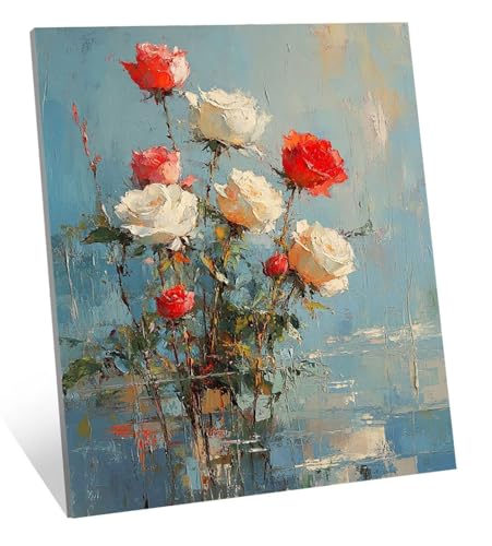 Diamond Painting Erwachsene Rose Diamond Painting Kinder, DIY Full Drill Blume Diamant Malerei Erwachsene Set, Basteln Mädchen 7 10 Jahre Diamant Bilder, Als Geschenk, Haus Dekoration 45x60 cm H-5225 von Generic