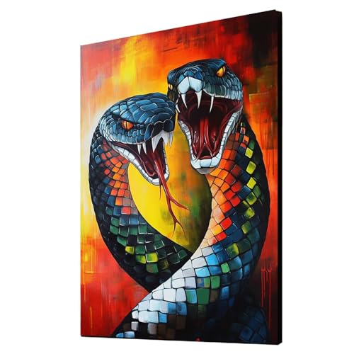 Diamond Painting Erwachsene Schlange Diamond Painting Tier, Diamant Malen Nach Zahlen, 5D DIY Crystal art Cross Stickerei Basteln Erwachsene, Home Ästhetik Wand Dekor, Geschenke 50x70cm 1ZSH-8825 von Generic