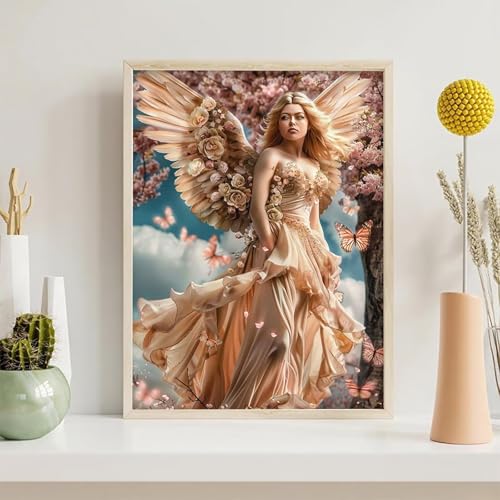 Diamond Painting Erwachsene Schmetterling 5D Frau Diamant Painting Bilder Diamond Art Set für Erwachsene Kinder, Komplettes DIY Diamant Malerei Malen Stickset, Kreuzstichbilder 40x50 cm PjY613 7-B von Generic