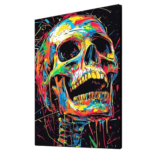 Diamond Painting Erwachsene Skeleton Diamond Painting Farbkunst, Diamant Malen Nach Zahlen, 5D DIY Crystal art Cross Stickerei Basteln Erwachsene, Home Ästhetik Wand Dekor 80 x 110 cm 1ZSH-5588 von Generic