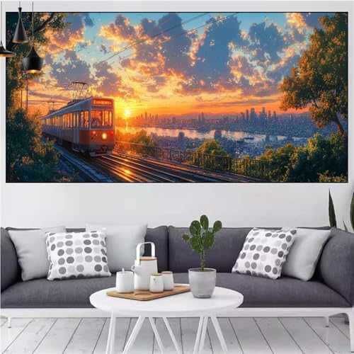 Diamond Painting Erwachsene Sonnenuntergang Diamant Painting Bilder Zug,5D Vierkantbohrer Diamant Malerei Leinwand Stickerei Bastelset Erwchsene Puzzle Kreuzstich,Deko Mann Geschenk 50x100cm CN-1002 Diamond Painting Erwachsene Sonnenuntergang Diamant Painting Bilder Zug,5D Vierkantbohrer Diamant Malerei Leinwand Stickerei Bastelset Erwchsene Puzzle Kreuzstich,Deko Mann Geschenk 50x100cm CN-1002 von Generic