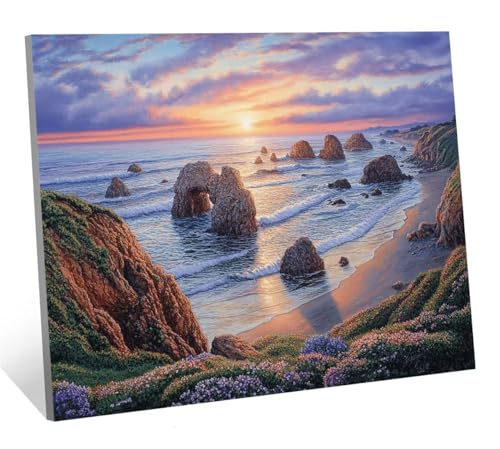 Diamond Painting Erwachsene Sonnenuntergang Diamond Painting Kinder, DIY Full Drill Strand Diamant Malerei Erwachsene Set, Basteln Mädchen 10 Jahre Diamant Bilder, für Haus Dekoration 45x60 cm H-5345 von Generic