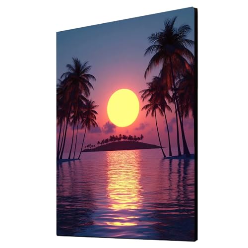 Diamond Painting Erwachsene Sonnenuntergang Diamond Painting Landschaft, Diamant Malen Nach Zahlen, 5D DIY Crystal art Cross Stickerei Basteln Erwachsene, Home Ästhetik Wand Dekor 50 x 70cm 1ZSH-18965 von Generic