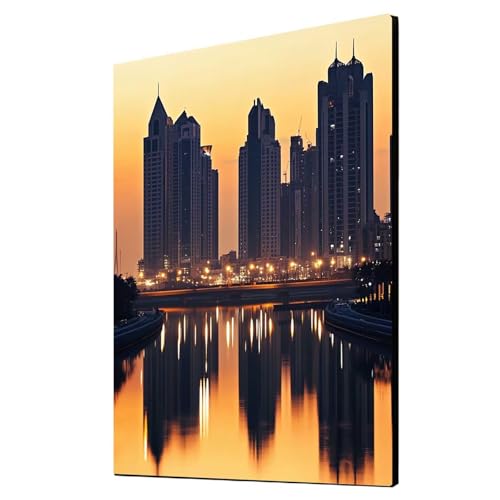 Diamond Painting Erwachsene Stadt Diamond Painting Dämmerung, Diamant Malen Nach Zahlen, 5D DIY Crystal art Cross Stickerei Basteln Erwachsene, Home Ästhetik Wand Dekor, Geschenke 70x95cm 1ZSH-22767 von Generic