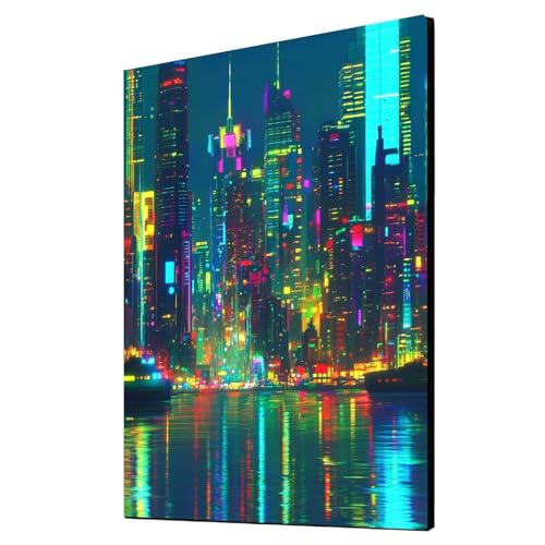 Diamond Painting Erwachsene Stadt Diamond Painting Nachtansicht, Diamant Malen Nach Zahlen, DIY Crystal art Cross Stickerei Basteln Erwachsene, Home Ästhetik Wand Dekor, Geschenke 80x110cm 1ZSH-15398 von Generic