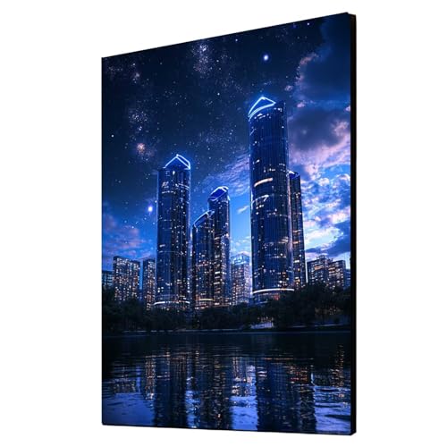 Diamond Painting Erwachsene Stadt Diamond Painting Sternenhimmel, Diamant Malen Nach Zahlen, DIY Crystal art Cross Stickerei Basteln Erwachsene, Home Ästhetik Wand Dekor, Geschenke 35x50cm 1ZSH-8693 von Generic