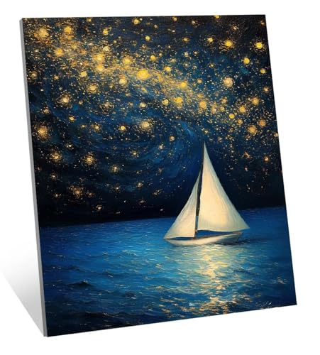 Diamond Painting Erwachsene Sternenhimmel Diamond Painting Kinder, DIY Full Drill Segelboot Diamant Malerei Erwachsene Set, Basteln Mädchen 10 Jahre Diamant Bilder, für Haus Dekoration 45x60 cm H-5995 von Generic