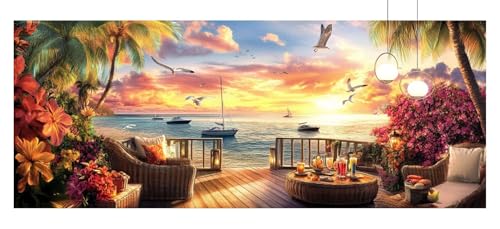 Diamond Painting Erwachsene Strand Diamond Painting xxl 80x240cm Diamant Malerei Set Landschaft Full Diamant Malen nach Zahlen Set DIY Gem Stickerei Kreuzstich Home Wand Dekor Geschenke Frauen z887f von Generic