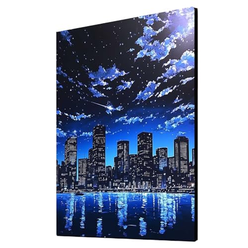 Diamond Painting Erwachsene Urbane Architektur Diamond Painting Sternenhimmel, Diamant Malen Nach Zahlen, 5D DIY Crystal art Cross Stickerei Basteln Erwachsene, Home Wand Dekor 35x50 cm 1ZSH-11973 von Generic