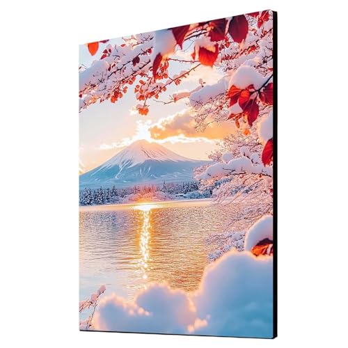 Diamond Painting Erwachsene Vulkan Fuji Diamond Painting Landschaft, Diamant Malen Nach Zahlen, 5D DIY Crystal art Cross Stickerei Basteln Erwachsene, Home Ästhetik Wand Dekor 80x110cm 1ZSH-15288 von Generic
