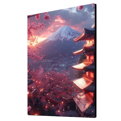 Diamond Painting Erwachsene Vulkan Fuji Diamond Painting Turm, Diamant Malen Nach Zahlen, 5D DIY Crystal art Cross Stickerei Basteln Erwachsene, Home Ästhetik Wand Dekor 100 x 135 cm 1ZSH- 5700 von Generic