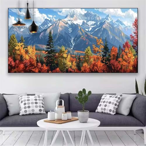Diamond Painting Erwachsene Wald Diamond Painting xxl 80x160cm Diamant Malerei set Berg Kristalle Kunst Stickerei Kreuzstich Malerei Mosaikherstellung kits,Home Wand Deko Geschenke für Frauen LS759 von Generic