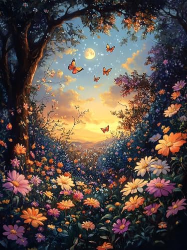 Diamond Painting Erwachsene Wald80x100cm 5d Diamant Painting Bilder Kinder Blumen Diy Full Drill Crystal art Diamant Malerei Mit VollstäNdiges Werkzeug für Home Wall Dekor Geschenke für Frauen T225 von Generic