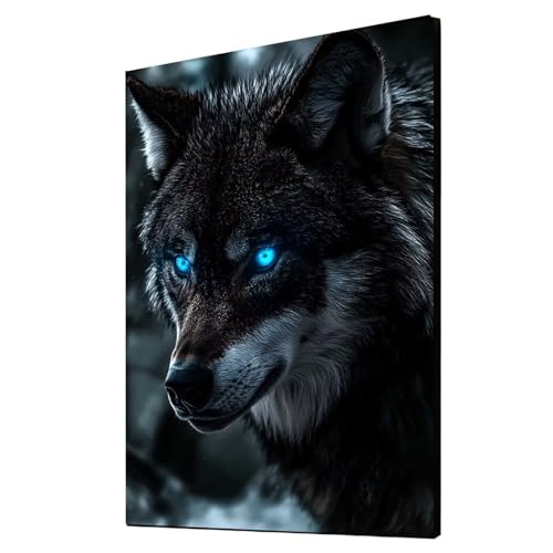 Diamond Painting Erwachsene Wolf Diamond Painting Tier, Diamant Malen Nach Zahlen, 5D DIY Crystal art Cross Stickerei Basteln Erwachsene, Home Ästhetik Wand Dekor, Geschenke 50x70 cm 1ZSH-21965 von Generic