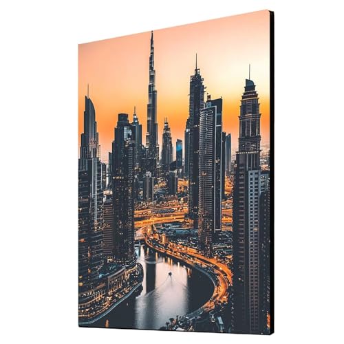 Diamond Painting Erwachsene Wolkenkratzer Diamond Painting Stadt, Diamant Malen Nach Zahlen, 5D DIY Crystal art Cross Stickerei Basteln Erwachsene, Home Ästhetik Wand Dekor 35x50 cm 1ZSH- 16793 von Generic