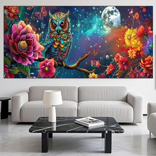 Diamond Painting Eule Diamond Painting Erwachsene 40x70cm Diamant Malerei Blume Malen Nach Zahlen DIY Strass Kunst Mosaikherstellung Crystal Stickerei Malerei sets für Home Wand Dekor Geschenke XD577 von Generic
