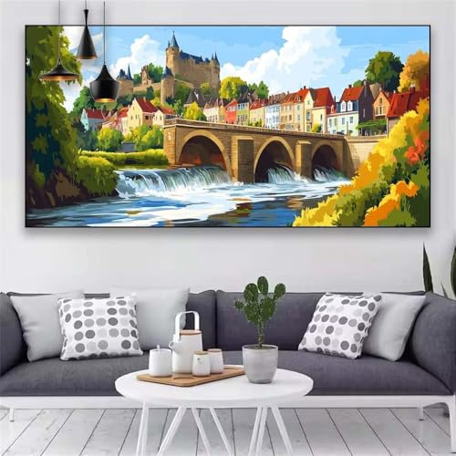 Diamond Painting Europa Diamond Painting Kinder Landschaft Diamant Malerei Beginner,DIY 5D Rhinestones Kristalle Mosaik Bastelset Erwchsene Stickerei Malerei,Deko Geschenke für Frauen 75x150cm LS630 von Generic