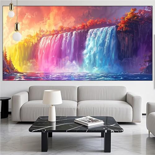 Diamond Painting Fallen Diamond Painting Erwachsene Groß xxl 90x250cm Diamant Malerei Abstrakt Malen Nach Zahlen DIY Strass Kunst Mosaikherstellung Crystal Stickerei Malerei Kits für Home Dekor KM-925 von Generic