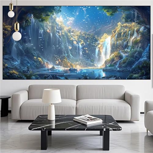 Diamond Painting Fallen Diamont Painting Bilder Landschaft Malen Nach Zahlen Set für Kinder Erwachsene,5D Vollbohrung Crystal Bastelset Mädchen Mosaikherstellung,DIY Diamant Malerei 60x120cm KM-184 von Generic