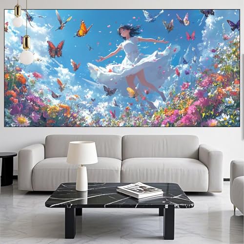 Diamond Painting Fee Diamond Painting Erwachsene Groß xxl 100x300cm Diamant Malerei Karikatur Malen Nach Zahlen DIY Strass Kunst Mosaikherstellung Crystal Stickerei Malerei Kits für Home Dekor KM-841 von Generic