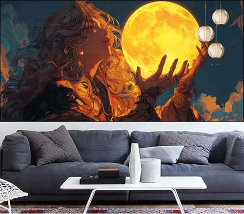 Diamond Painting Fee Diamond Painting Kinder Mond Diamant Malerei Anfänger Diamant Kunst Malerei Stickerei set,DIY Malen Nach Zahlen Bastelset Erwachsene Kristall Puzzle,Geschenke 60x120cm VQ-384 von Generic