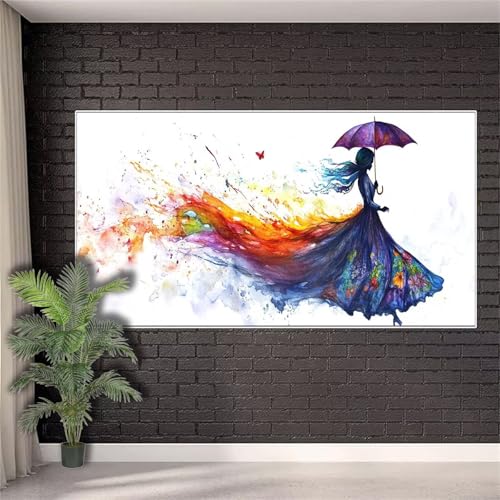 Diamond Painting Fräulein Diamant Painting Kinder Abstraktion,5D Diamant Mosaikherstellung Set Mädchen Anfänger,Full Drill Diamant Kunst Malerei Bastelset Aesthetic für Wanddekorationen 50x100cm j-907 von Generic