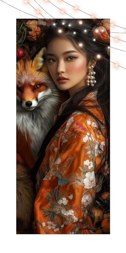 Diamond Painting Frau, Diamond Painting Erwachsene Groß XXL 70x150cm, DIY Diamand Art Mosaikherstellung Zubehör, 5D Diamant Stickerei Kits für Anfänger und Kinder, Wand Dekor Wohnzimmer Fuchs T1302 Diamond Painting Frau, Diamond Painting Erwachsene Groß XXL 70x150cm, DIY Diamand Art Mosaikherstellung Zubehör, 5D Diamant Stickerei Kits für Anfänger und Kinder, Wand Dekor Wohnzimmer Fuchs T1302 von Generic