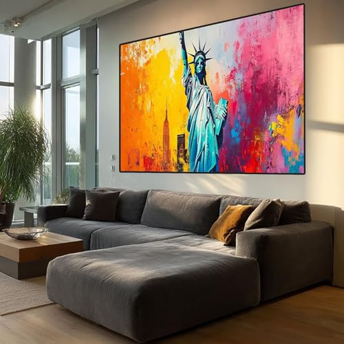 Diamond Painting Freiheitsstatue Diamont Painting Bilder Stadt Malen Nach Zahlen set für Erwachsene,5D Vollbohrung Bastelset Mosaikherstellung,DIY Diamant Malerei für Deko Geschenke 80x200cm XD1082 von Generic