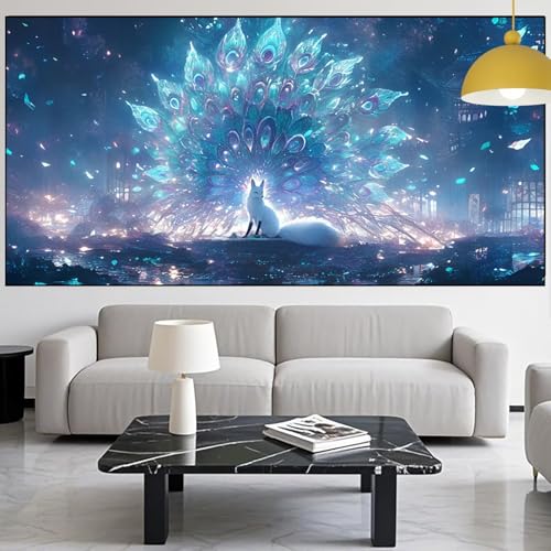Diamond Painting Fuchs Diamond Painting Erwachsene Groß xxl 100x300cm Diamant Malerei Tier Malen Nach Zahlen DIY Strass Kunst Mosaikherstellung Crystal Stickerei Malerei für Dekor Geschenke YM-847 von Generic