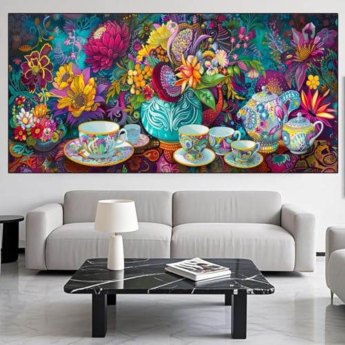 Diamond Painting Garten Diamond Painting Erwachsene Groß xxl 90x180cm Diamant Malerei Tasse Malen Nach Zahlen DIY Strass Kunst Mosaikherstellung Crystal Stickerei sets für Home Dekor Geschenke XD407 von Generic