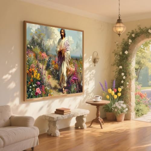 Diamond Painting Gott Diamond Painting Kinder Garten Diamant Kunst Bilder Anfänger Diamant Malerei Stickerei Kreuzstich DIY Malen Nach Zahlen Mosaikherstellung,Dekoration Geschenke 60x90cm ZQ882 von Generic