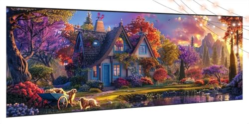 Diamond Painting Haus, Diamant Painting Bilder Erwachsene Landschaft, DIY Diamond Art Kinder Malen Nach Zahlen Bastelset,5D Diamant Kunst Malerei Stickerei Set,Geschenke Home Wand Dekor 100x200cm T117 von Generic
