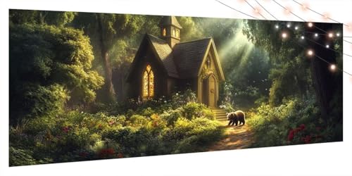 Diamond Painting Haus, Diamond Painting Erwachsene Groß XXL 100x200cm, DIY Diamand Art Mosaikherstellung Zubehör, 5D Diamant Stickerei Kits für Anfänger und Kinder, Wand Dekor Wohnzimmer Wald T122 Diamond Painting Haus, Diamond Painting Erwachsene Groß XXL 100x200cm, DIY Diamand Art Mosaikherstellung Zubehör, 5D Diamant Stickerei Kits für Anfänger und Kinder, Wand Dekor Wohnzimmer Wald T122 von Generic